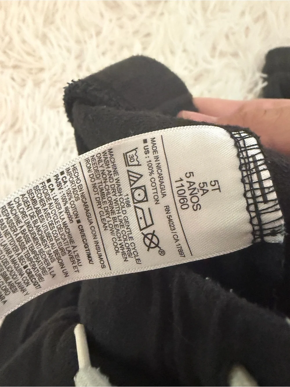 5T Boys Jogger Sweatpants Bundle Old Navy Carters Black Cotton 3 Pack